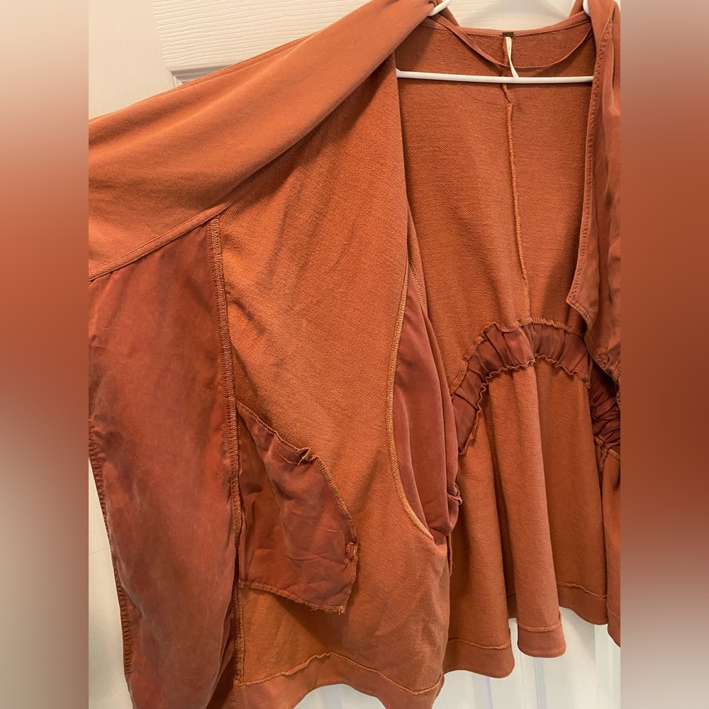 Free People Rust Open-Front Hooded Utility Jacket - Picture 10 of 15